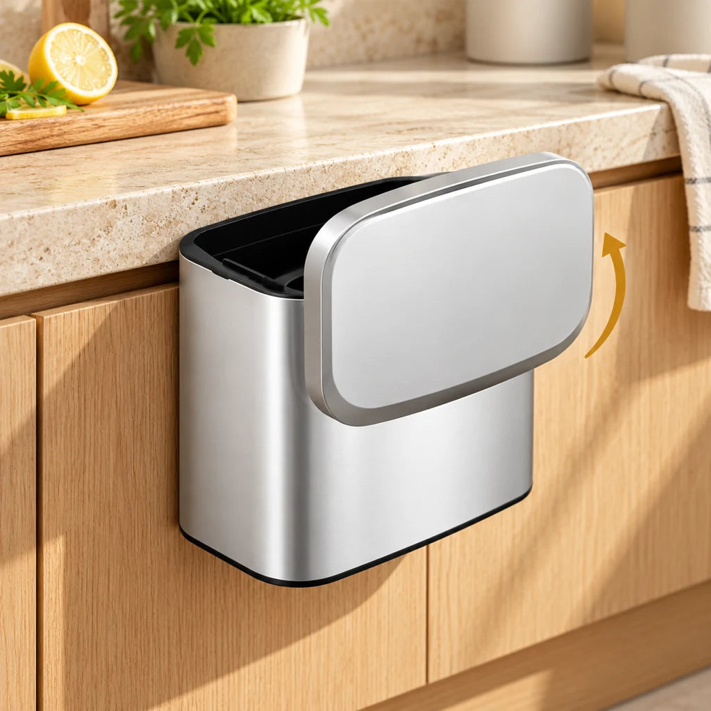 Stainless Steel Odor-Proof Wall-Mounted Trash Can