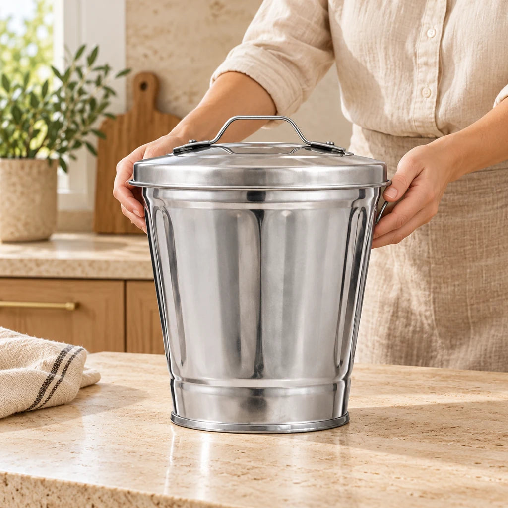 Metal Kitchen Trash Can — view 2