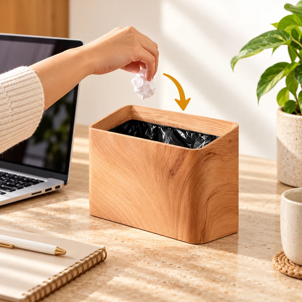 Vintage metal compost trash can for office — view 2
