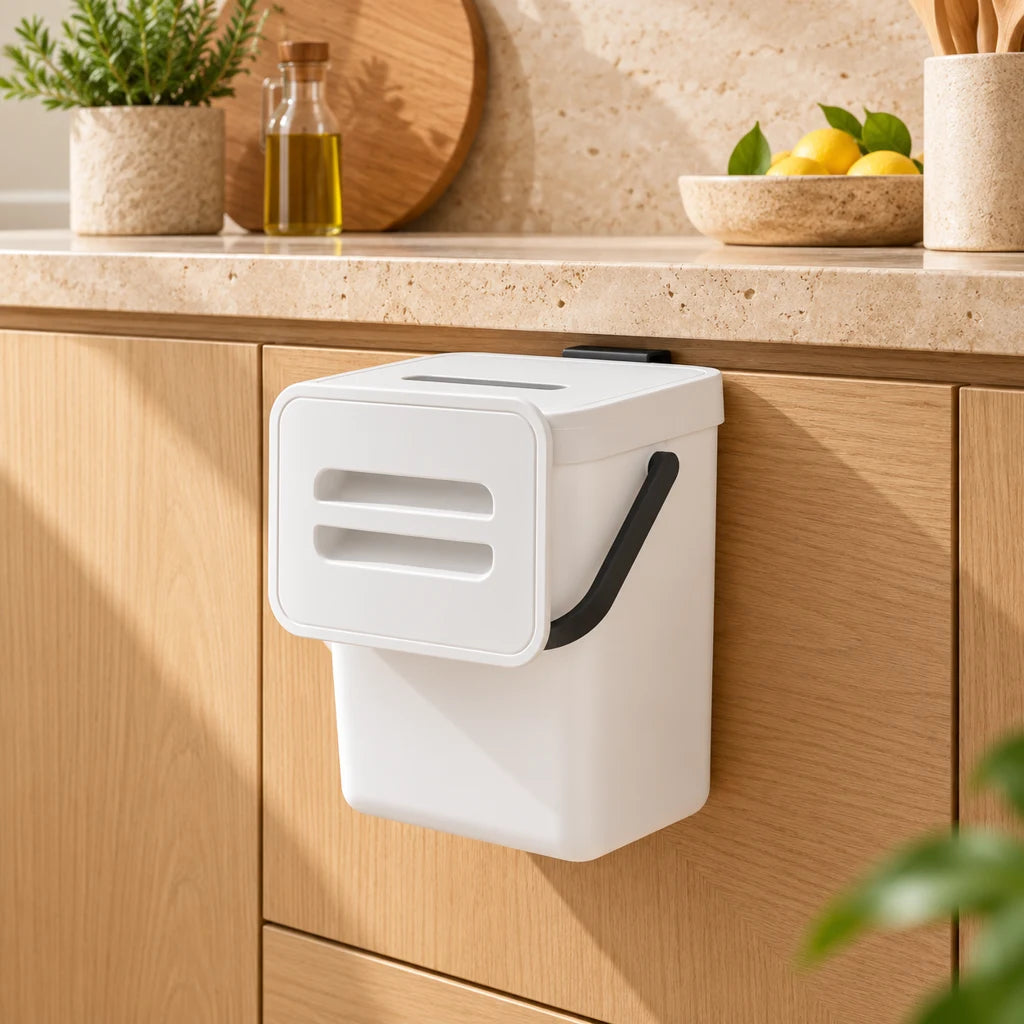 Compact 3L Stainless Steel Kitchen Trash Can