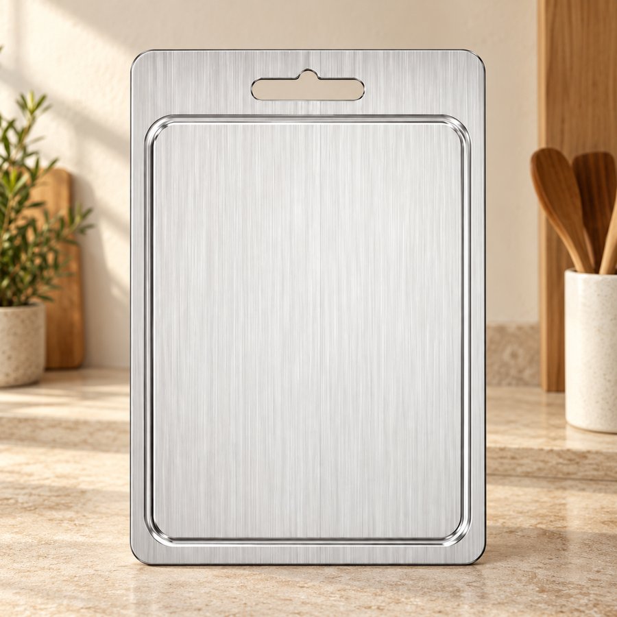 Both sides of the metal cutting board